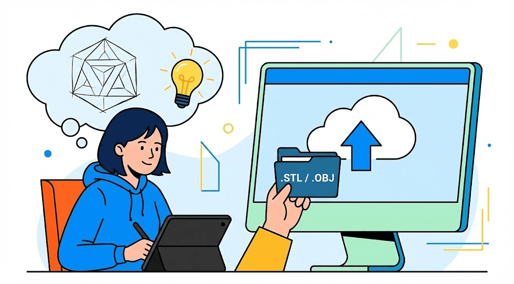 Опишите идею или загрузите модель